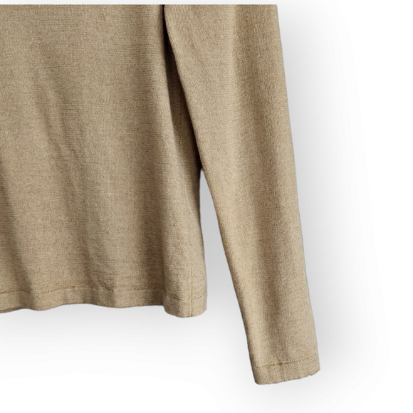 Talbots Tan Merino Wool Long Sleeve Cowl Neck Sweater Top S - Picture 4 of 9